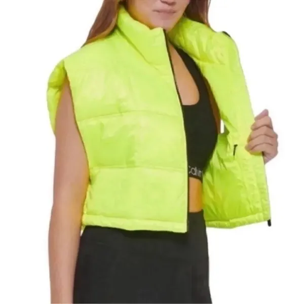 Calvin Klein Performance Green Oversized
Mock Neck Vest(Size XS) - Image 2