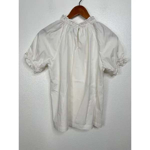 Hill House Home The Ruffle Top White Cotton Puff Sleeve Victorian Blouse Small - Image 3
