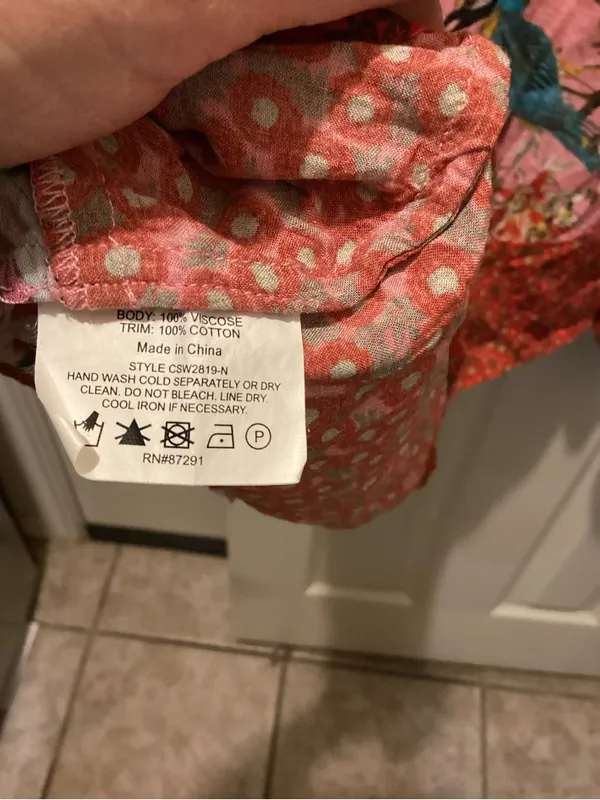 Johnny Was Pink Floral Boho Blouse with Red Accents - Image 6