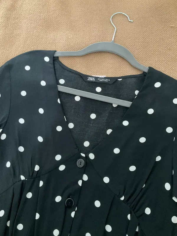 Polka Dot V-Neck Blouse - Image 2