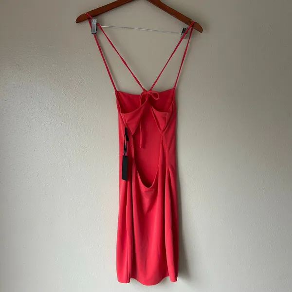 H:ours Coral Mini Dress Size Small - Image 7