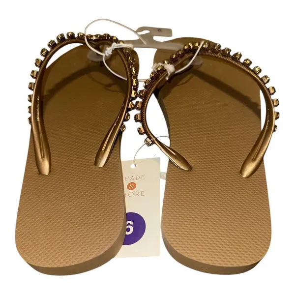Shade & Shore Copper Flip‎ Flop Sandals, Size 6 - Image 4