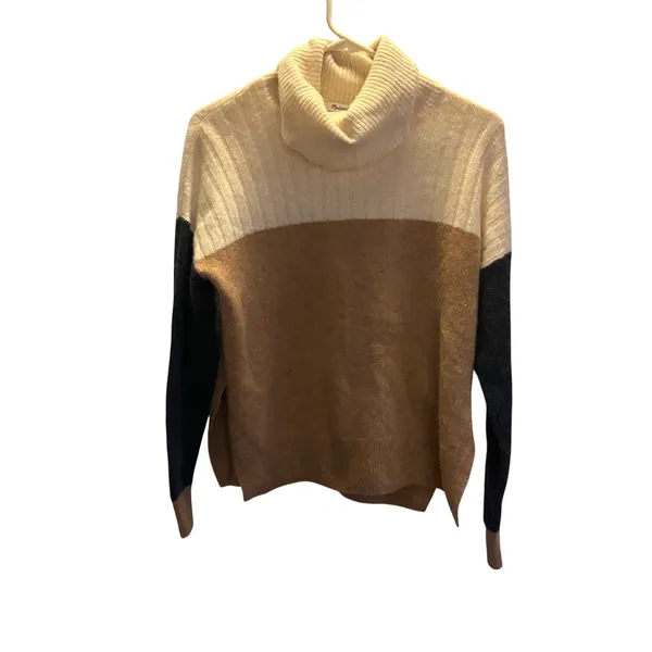 Madewell color block wool blend turtleneck sweater XS - Image 2