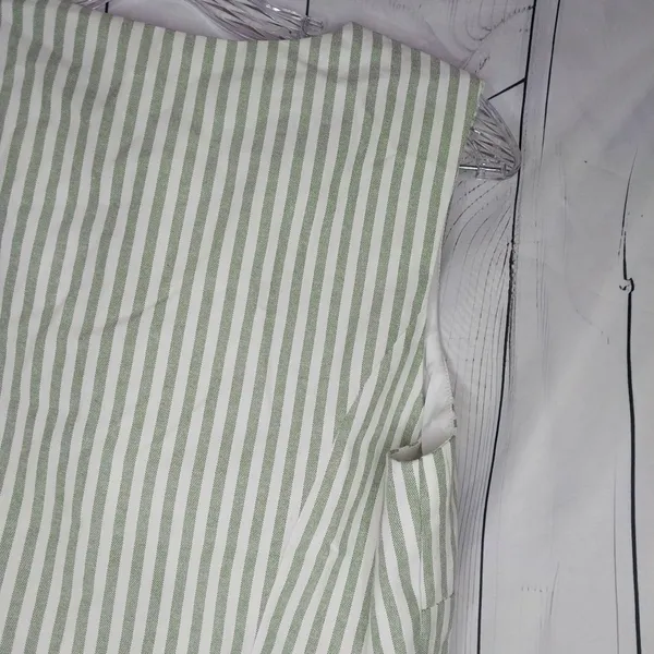 Cider Green And White Striped Women's Cropped Preppy Coastal Corporate Vest NWT - Image 6