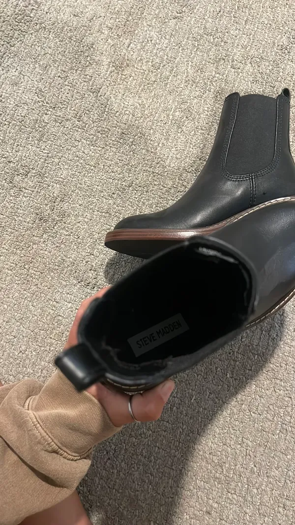 Steve Madden Black Boots Leather - Image 3