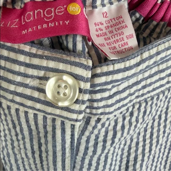 Striped Women's Pants Papercloth Liz Lange Size 12 Casual Summer Maternity - Image 2