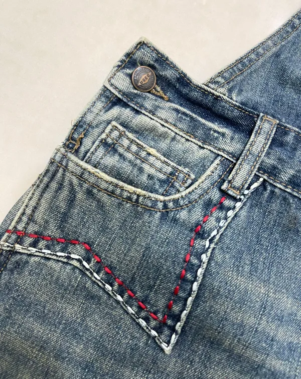 International Premium Jeans Levi's Styled womens Premium Vintage Overalls Blue Medium 100%cotton. - Image 2