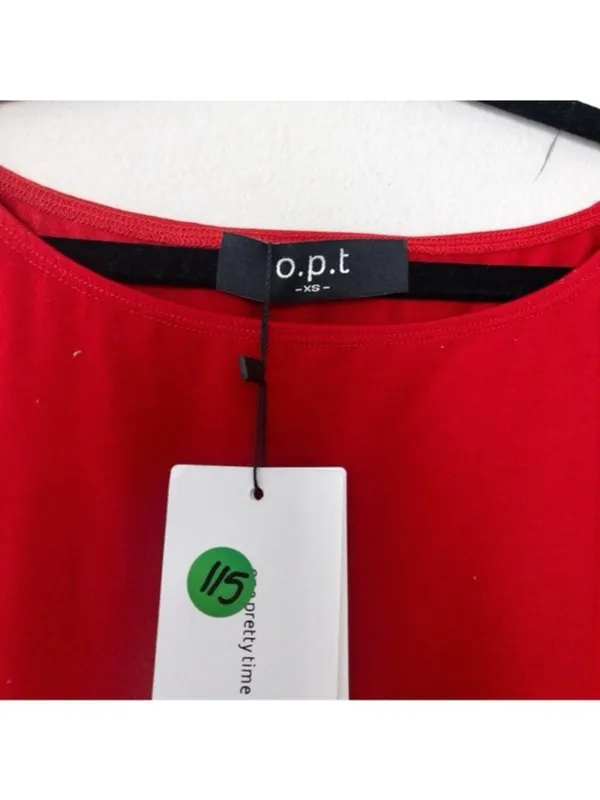 NWT o.p.t Helene Mini Dress XS Red Sleeveless Combination Puff Flared Bubble - Image 7