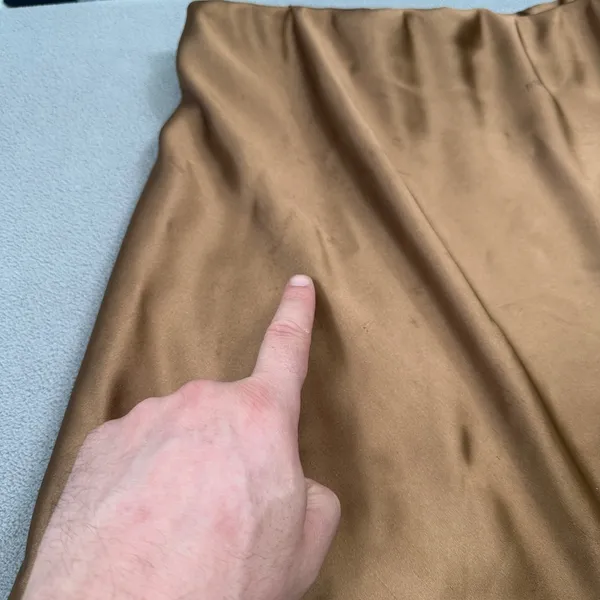 Pretty Garden Bronze Skirt Womens S Satin A-Line Midi Casual Party Gold Cute - Image 10