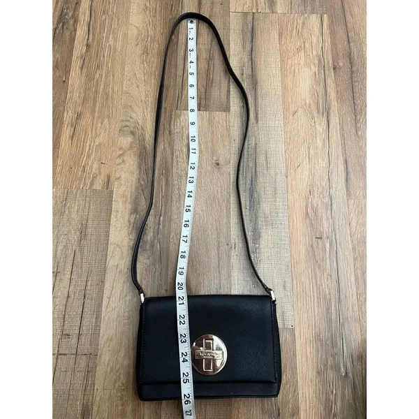 Kate Spade Black Crossbody Bag –‎ 100% Leather, Striped Lining - Image 7