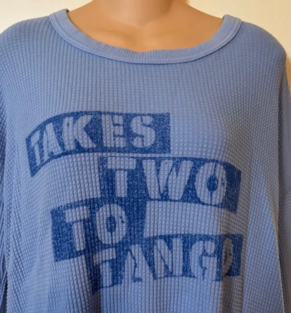 Offline by Aerie Women's Waffle Knit Long Sleeve Tee XS Takes Two to Tango Graphic - Image 3