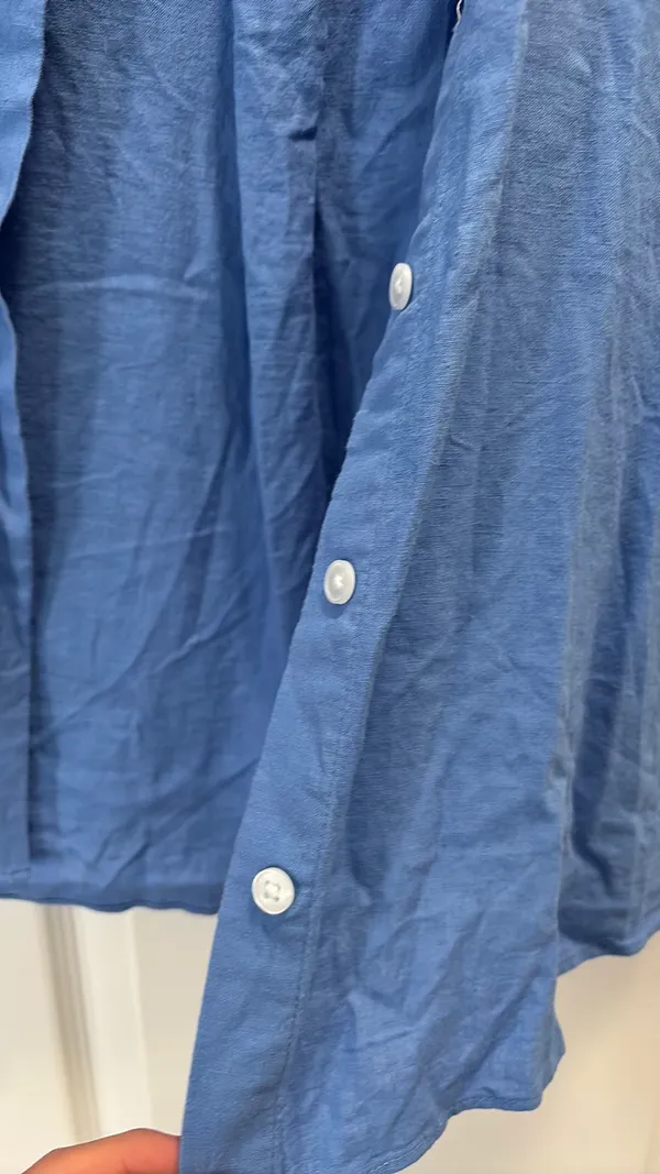 H&M Linen Top Blue - Image 2