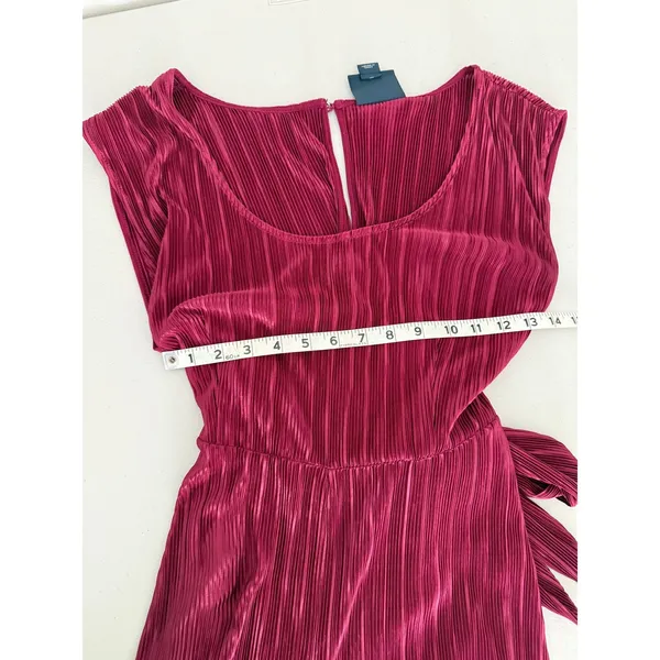 Anthropologie Maeve Burgundy Purple-Pink Ribbed Sonata Wide-leg Jumpsuit 6 - Image 5