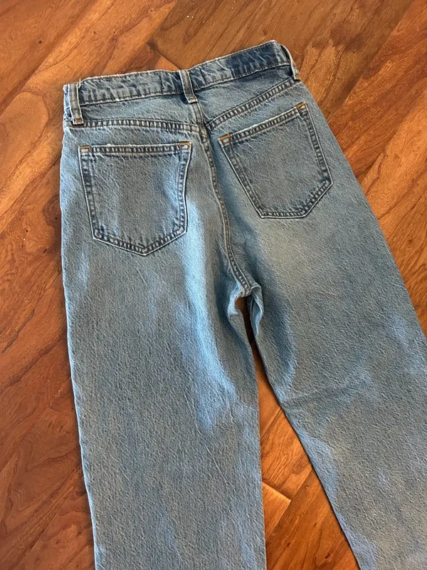Abercrombie & Fitch The Loose High Rise Blue Denim Jeans Size 24 - Image 7