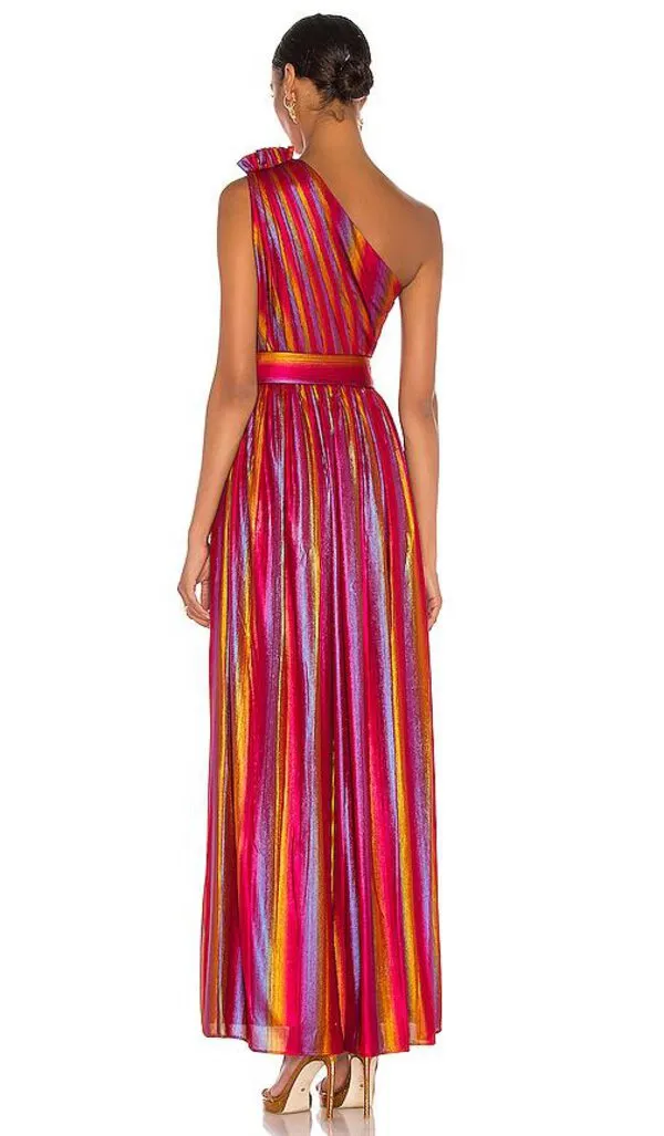 Retrofête Andrea Maxi Dress In Rainbow Red - Image 2