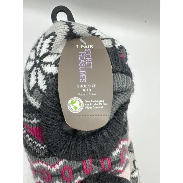 Secret Treasures‎ Slipper Socks & Cozy Hub Fuzzy Socks Bundle 4 Pairs NWT - Image 3