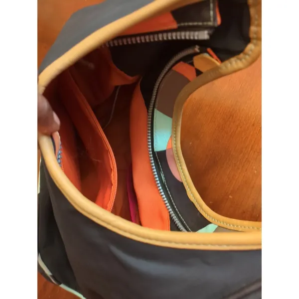 Kipling Delano Clutch Bag Black Orange Shoulder Bag - Image 9