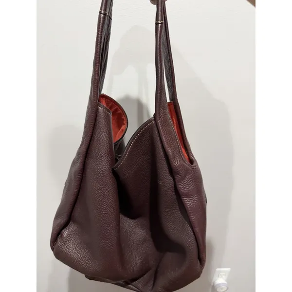 COACH Bandit Hobo 39 Natural Pebble Leather 86760 Plum Purple Leather Tote Bag I - Image 5
