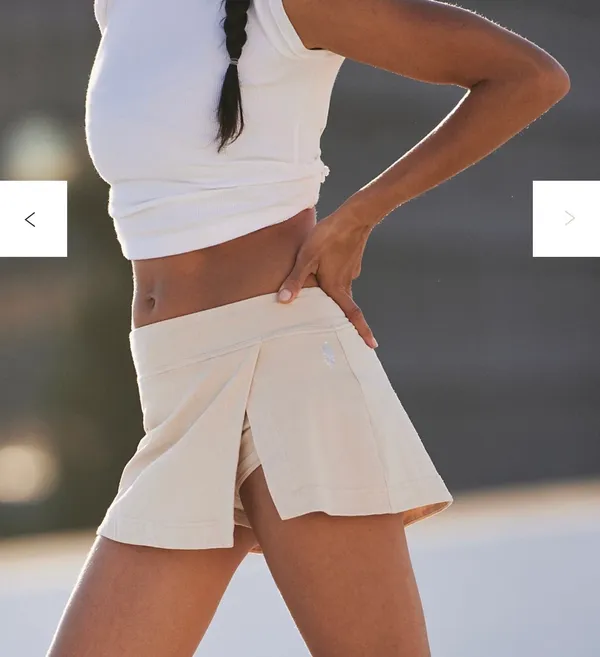 FP Movement by Free People Cream Athletic Skort with Side Slit - Image 3