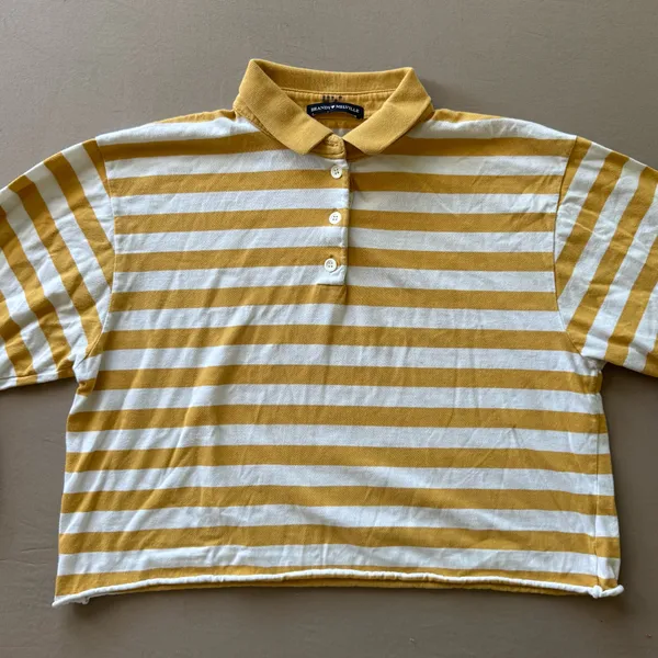 Brandy Melville Jonny Striped Long Sleeve Rugby Polo Shirt - Image 6