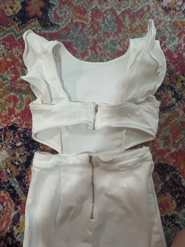 Boot Barn White Denim Jumpsuit Size M - Image 4