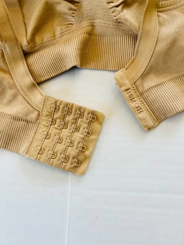 HOFISH‎ Bundle 2 Sz M Tan Full Bust Seamless Nursing Maternity Bras Bralette - Image 10