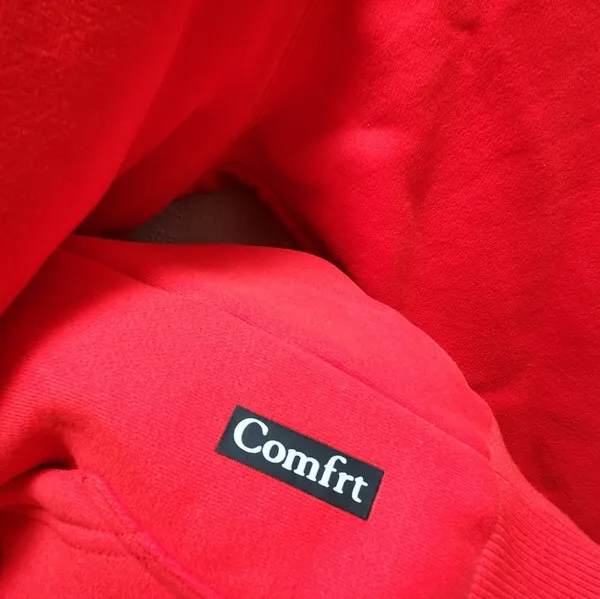 Comfrt Minimalist Hoodie Crimson unisex Size Small - Image 4