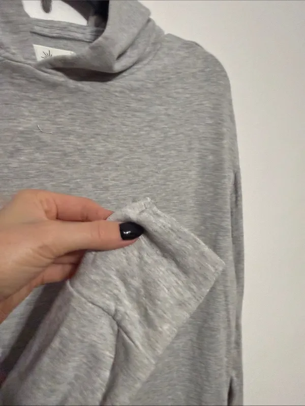 Aerie Light Gray Hooded Pullover Sweatshirt - Image 5