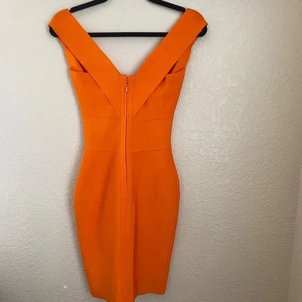 HOUSE OF CB 'Ginevra' Orange Cross Front Bandage Dress‎ /Size XS NWOT - Image 8