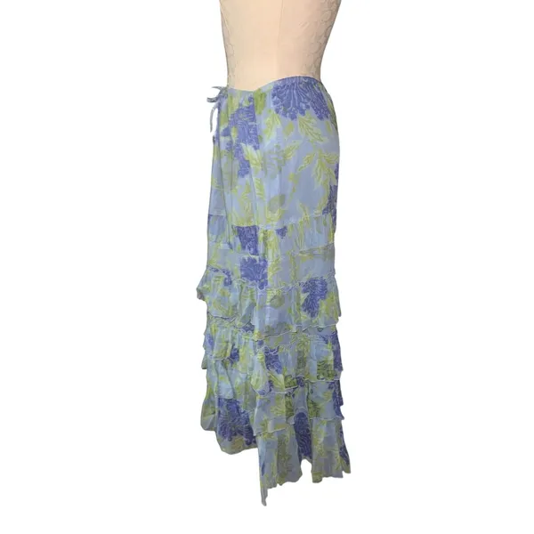 Fei Anthropologie Floral Tiered Ruffle Maxi Skirt Prairie Boho Women Size L NWT - Image 4