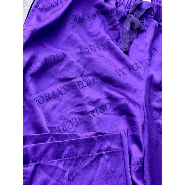 Victoria's Secret Purple Satin Pajama PJ Pants Women's S - Image 2