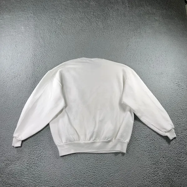 Vintage 90s Jerzees Sweatshirt Women XL White Paisley Geometric USA Made Grandma - Image 3