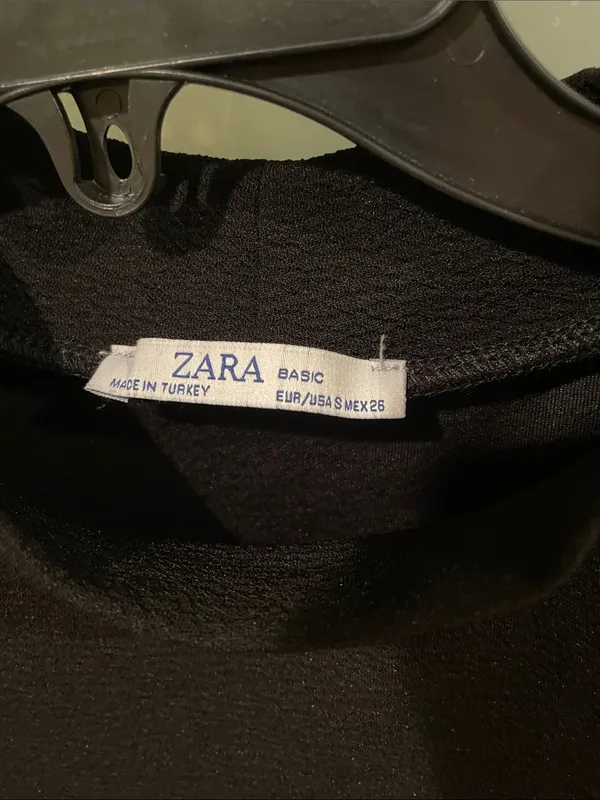 Zara Black and White Mock Neck Colorblock Top - Image 2