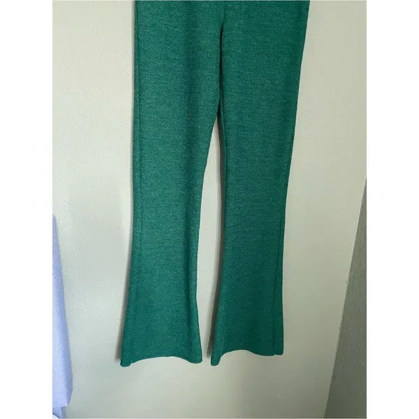 Urban Outfitters Farrah Knit Kick Flare Pant Size Small Green Bootcut Pull On - Image 7