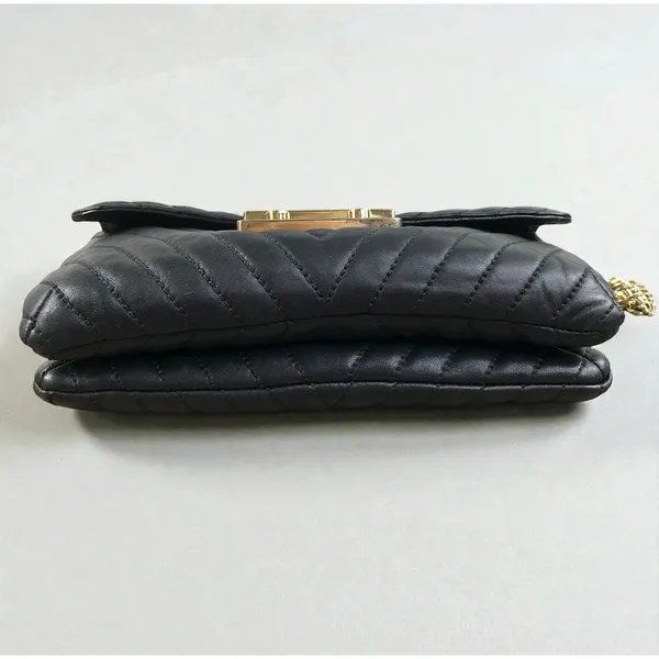 MICHAEL KORS Quilted Leather Sloan Chain Crossbody HandBag Black Clasic Elegant - Image 5