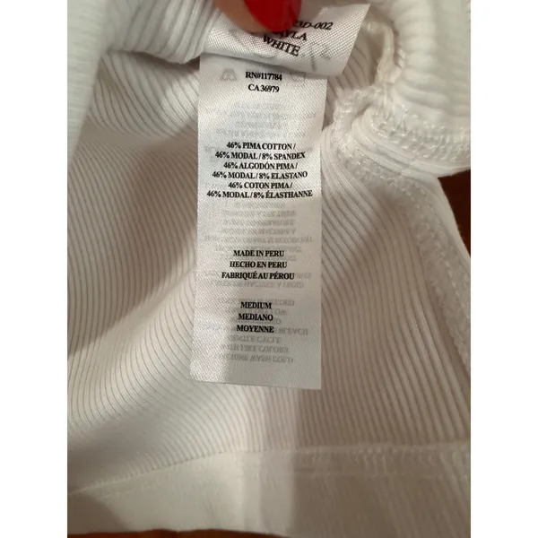 RAILS Mayla Sleeveless Henley Tank Top Women's Medium White Ribbed Knit M‎ - Image 6