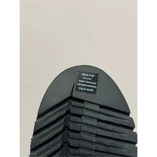 Cole Haan Winter Fur Boots Size 7.5B Womens Waterproof‎ Black Lugged Sole - Image 9