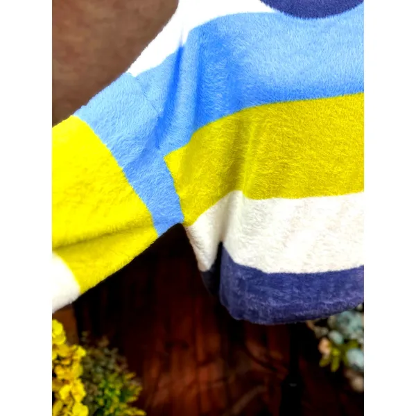 Oversized Bright Fluffy Soft Knit Collar Cuffs Aerie Flurry Crew Sweater L - Image 8