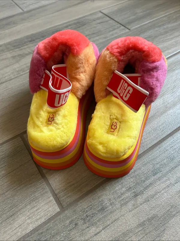 UGG Women's Disco Checker Slides: Rainbow Yellow - Image 5