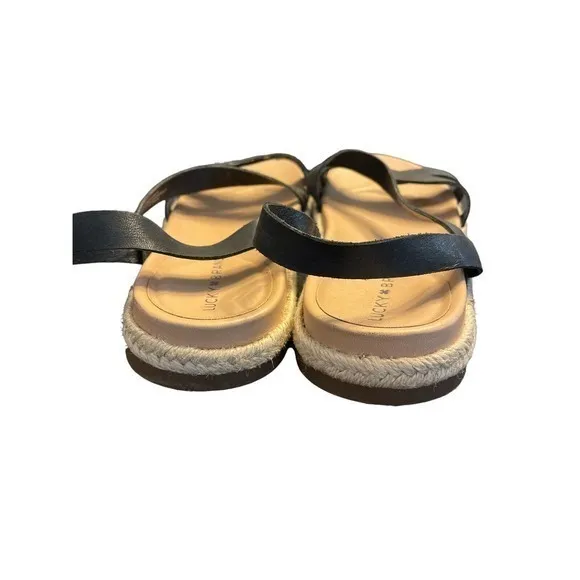Lucky Brand Womens Darli Black Leather Open Toe Slingback Sandals Size‎ 7.5 - Image 3