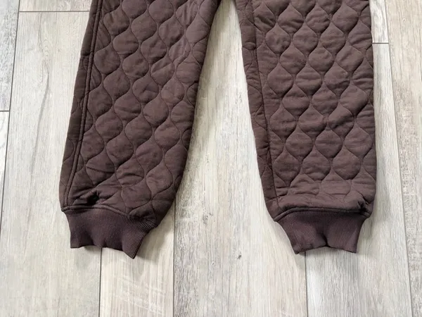 NWT Rae Mode Espresso Quilted Joggers size small Brown - Image 5