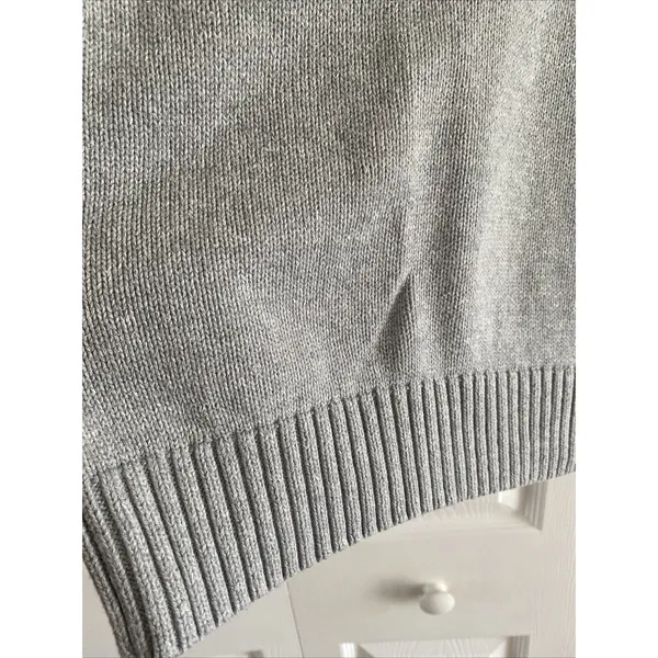 LL Bean‎ V-Neck Sweater Womens XL Grey Classic Cotton Knit Pullover Heritage - Image 6