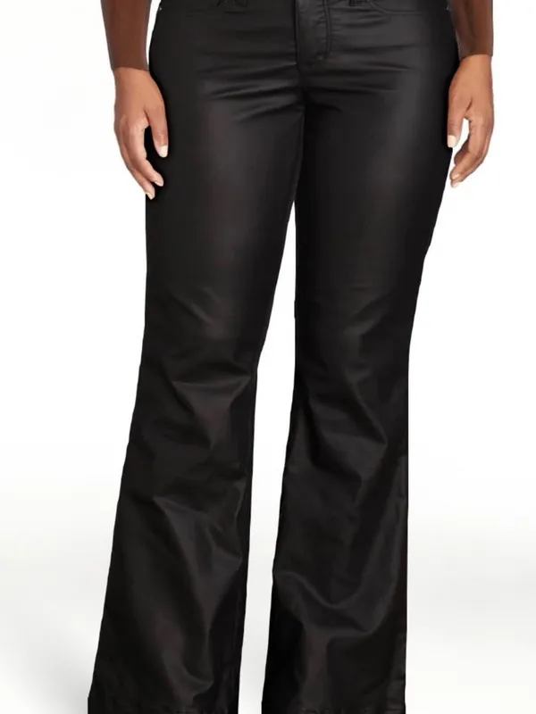 Plus size Black Faux Leather Flare Pants by Sofia Vergara Size 20 NWT. Smooth. - Image 2