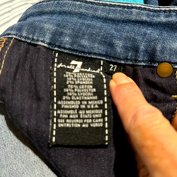 7 For All Mankind Blue Skinny Jeans - Image 4