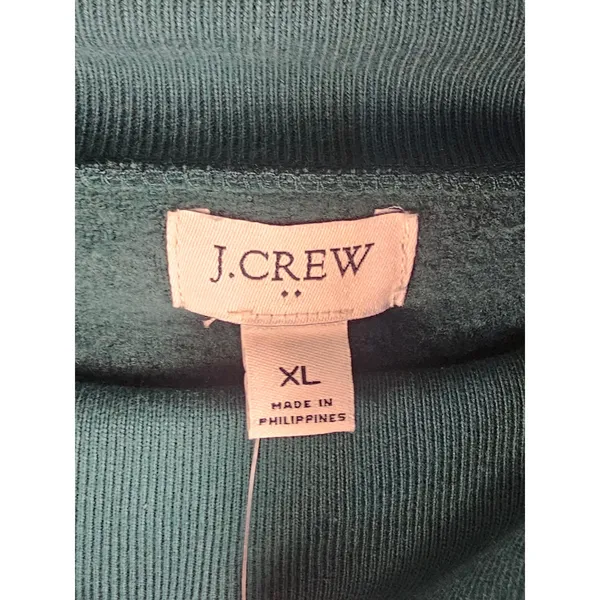 NWT J Crew Factory Womens Dark Green Jewel Button Mockneck Pullover Sweater XL - Image 3