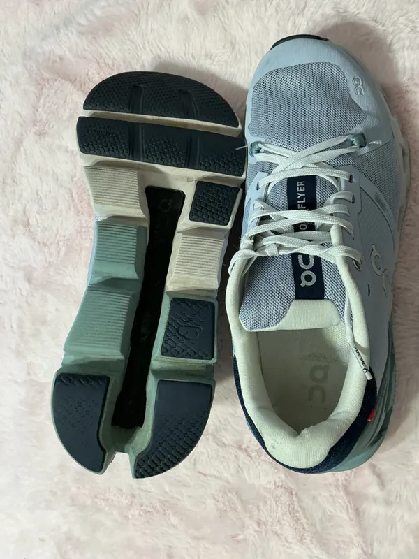 On Cloudflyer Women's Light Blue Ankle Sneakers c138 Size 8 - Image 3