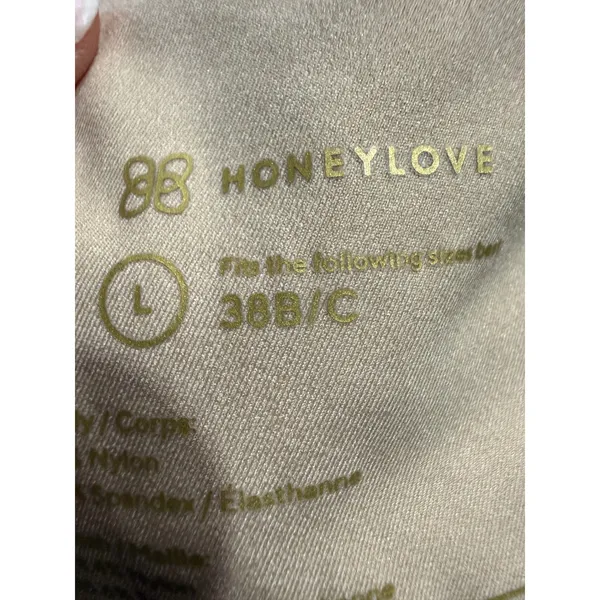 Honeylove Silhouette Bra Black Sand Wireless Mesh Bralette Size Large 38B 38C‎ - Image 7