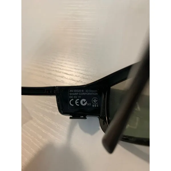Sharp Active Shutter 3D Glasses Rechargeable For Aquos 3D TV Black - Image 3