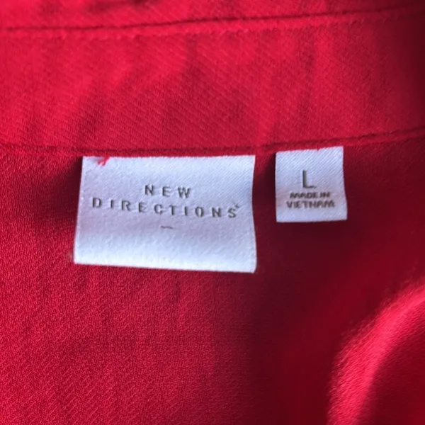 New Directions Red Relaxed Button Down Shirt Size L - Image 2