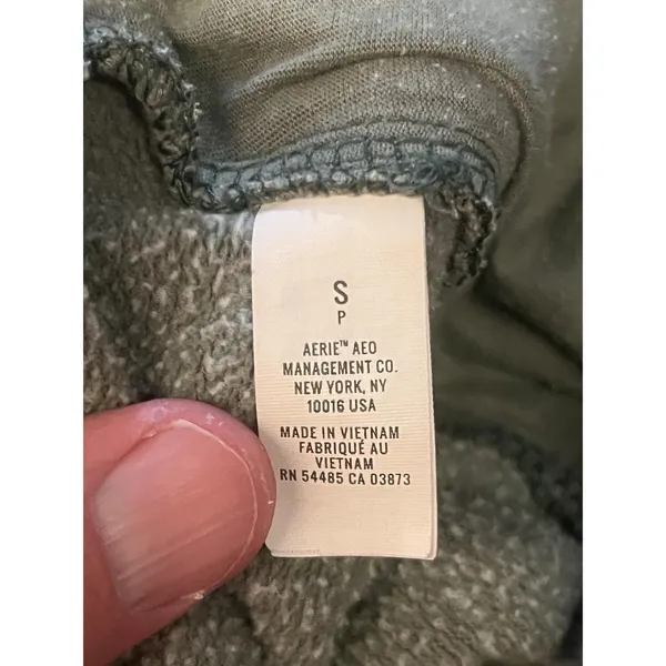 Aerie Sweatpants Womens Small Green Fleece Jogger Zip Pockets Lounge Cuffed - Image 8